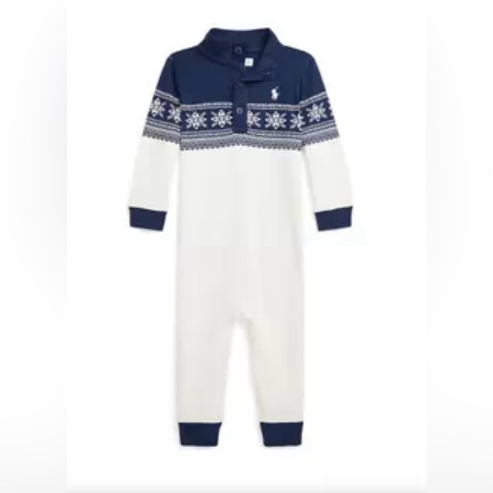 Ralph Lauren snap romper EUC